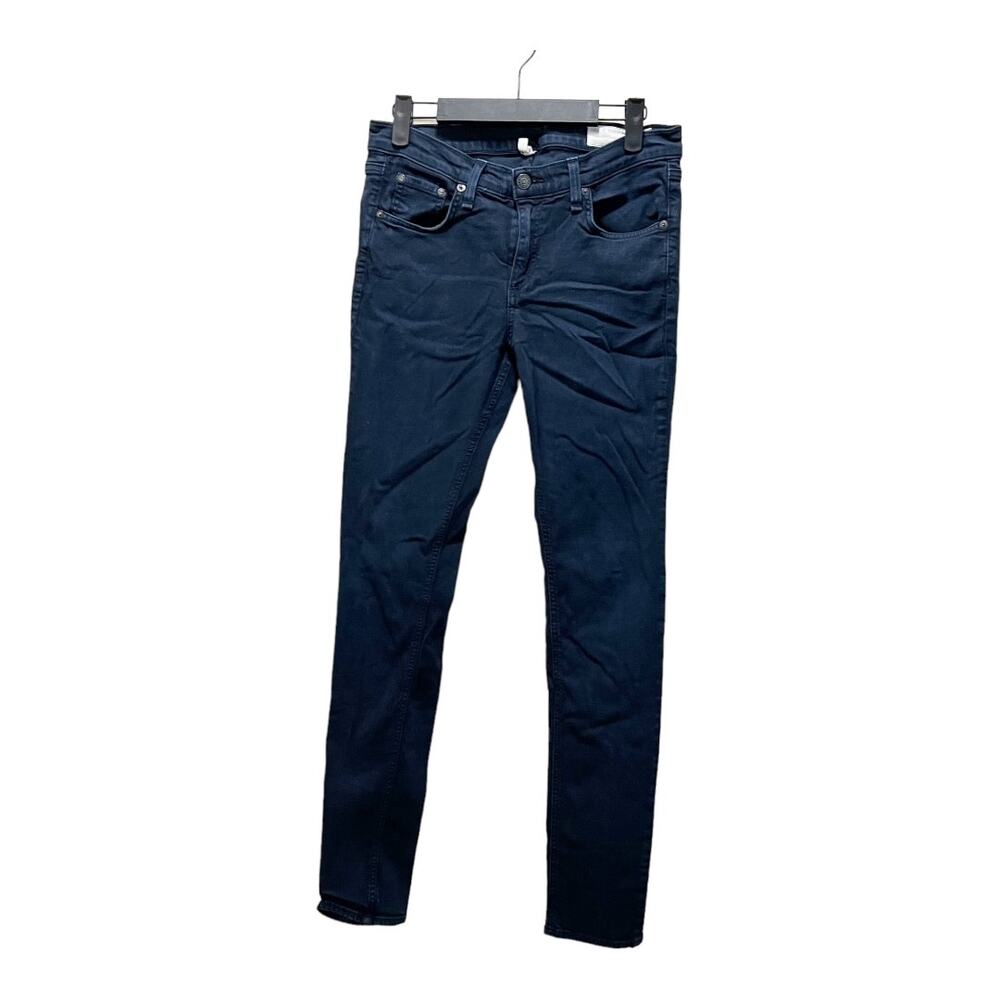 rag & bone Skinny Jeans Navy Blue Mid-Rise Dark Wash Cotton Stretch Size 28